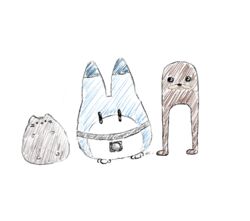  crossover full_body gondola_(meme) highres kemono_friends looking_at_viewer lucky_beast_(kemono_friends) meme pusheen_the_cat pusheen_the_cat_(series) simple_background source_request standing stuffed_toy white_background 