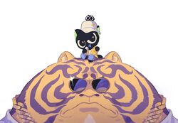  animal animal_focus animal_on_head baseball_cap bean_mr12 black_cat black_eyes blue_pants cat_on_head clothed_animal feline hat heixiu jewelry looking_at_viewer luo_xiaohei luo_xiaohei_(cat) luo_xiaohei_zhanji necklace no_humans on_head pants shirt signature simple_background sunglasses tianhu_(the_legend_of_luoxiaohei) white_background white_headwear yellow_shirt 