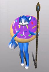  3d_(artwork) alargewoodenbadger animated anthro canid canine clothing costume dessert digital_media_(artwork) donut_costume doughnut female food food_costume fox krystal&#039;s_staff krystal_(star_fox) mammal nintendo pastry short_playtime solo star_fox turntable_(animation) 