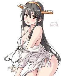  :d alternate_costume bad_id bad_twitter_id bikini black_hair breasts cleavage female hair_ornament hairclip haruna_(2016_swimsuit_mode)_(kancolle) haruna_(kancolle) haruna_kai_ni_(kancolle) headgear kantai_collection kurage1 large_breasts long_hair looking_at_viewer off-shoulder_sweater off_shoulder one-hour_drawing_challenge open_mouth simple_background smile solo sweater swimsuit white_background white_bikini white_sweater 