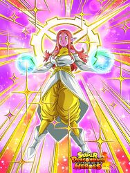  aged_up bare_shoulders boots breasts card_(medium) chronoa circlet colored_skin commentary dragon_ball dragon_ball_heroes dragon_ball_z_dokkan_battle earrings energy_ball english_commentary female fenyon halo highres jewelry large_breasts long_hair md5_mismatch official_art pants pink_hair pink_skin pointy_ears potara_earrings resized shirt solo sparkle upscaled white_footwear white_shirt yellow_eyes yellow_pants 