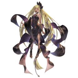  absurdly_long_hair arm_at_side black_dress blonde_hair braid breasts dress female floating full_body granblue_fantasy helel_ben_shalem long_hair long_toenails minaba_hideo official_art pacifier red_eyes shawl shoulder_tattoo sleeveless sleeveless_dress small_breasts solo tattoo third-party_source toenails transparent_background vambraces very_long_hair 