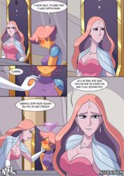  angella blush bright_moon dialogue female female_focus glimmer_(she-ra) human mother_and_daughter nsfani queen_angella she-ra_and_the_princesses_of_power 