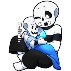  1:1 baby bone heart_symbol monofell monotale monster papyrus_(undertale) pc-doodle sans_(undertale) skeleton soul undertale undertale_(series) young 