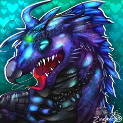  1:1 beak dragon female feral gem happy headshot_portrait heart_symbol horn icon mythological_creature mythological_scalie mythology nisi_diamondfire plasma portrait royalty scalie solo zingiber 