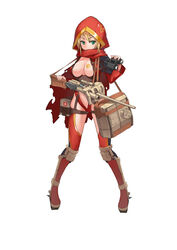  :3 ass_visible_through_thighs belt binoculars blonde_hair breasts cameltoe character_request chinese_commentary commentary_request cruiser_(tank) female green_eyes gun highres large_breasts mecha_musume panzer_waltz red_hood revealing_clothes rifle simple_background solo stmast weapon white_background 