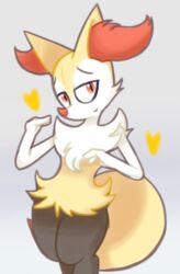  2016 absurd_res anthro braixen chest_tuft dipstick_tail female fluffy fluffy_tail generation_6_pokemon happy heart_symbol hi_res inner_ear_fluff looking_at_viewer markings mrdegradation multicolored_tail nintendo pokemon pokemon_(species) smile solo tail tail_markings tuft 