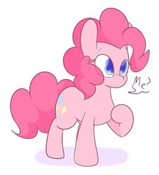  absurd_res blue_eyes cutie_mark earth_pony english_text equid equine eyebrows female feral friendship_is_magic hair hasbro hi_res horse mammal mrdegradation my_little_pony pink_hair pinkie_pie_(mlp) pony raised_eyebrows simple_background solo text white_background 