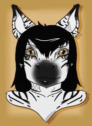  2013 anthro biped black_body black_ears black_face black_fur black_hair black_stripes brown_eyes bust_portrait digital_media_(artwork) equid equine foxxonfor front_view fur hair looking_at_viewer male mammal monotone_hair multicolored_body multicolored_ears multicolored_fur pattern_background portrait simple_background solo striped_body striped_fur stripes two_tone_body two_tone_ears two_tone_face two_tone_fur vincenzo_moretti white_body white_ears white_face white_fur zebra 