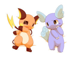  ambiguous_gender chibi duo feathered_wings feathers feral generation_1_pokemon head_wings lying nintendo nude on_back pokemon pokemon_(species) raichu schnecken shell-less simple_background tail wartortle white_background wings 