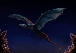  2018 digital_media_(artwork) dragon european_mythology feral hi_res horn membrane_(anatomy) membranous_wings mythological_creature mythological_scalie mythology night noquelle outside scalie slideshow solo tail western_dragon wings wyvern yellow_eyes 