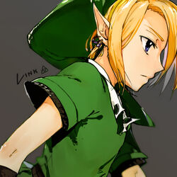  1boy bad_id bad_pixiv_id blonde_hair blue_eyes earrings francisco_valle hat jewelry link male_focus photoshop_(medium) pointy_ears solo the_legend_of_zelda 