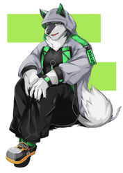  anthro canid canine canis domestic_dog fur green_eyes harukaze110 hi_res hood husky lifewonders live_a_hero long_coat male mammal monomasa multicolored_body multicolored_fur muscular muscular_anthro muscular_male nordic_sled_dog solo spitz 