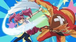  2boys animated animated female goggles goggles_on_head hiiragi_shuuzou hiiragi_yuzu lowres multicolored_hair multiple_boys pink_hair sakaki_yuuya sakaki_yuya yu-gi-oh! yuu-gi-ou_arc-v 