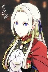  anzk232 braid cape commentary_request edelgard_von_hresvelg female fire_emblem fire_emblem:_three_houses french_braid garreg_mach_monastery_uniform hair_ribbon long_hair purple_eyes purple_ribbon red_cape ribbon solo upper_body very_long_hair white_hair 