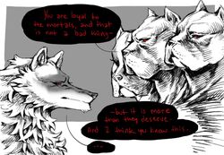  angst anthro black_sclera canid canid_demon canine canis cerberus conflicted death_(puss_in_boots) demon dialogue domestic_dog dreamworks duo english_text european_mythology facial_markings fan_character fluffy frown greek_mythology group head_markings hellhound male mammal markings mask_(marking) multi_head mythological_canine mythological_creature mythology prick_ears pupils puss_in_boots_(dreamworks) red_eyes scribbleshanks speech_bubble talking_to_another text wolf 