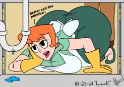  1girls 2021 apron ass bent_over big_ass bottom_heavy breasts cartoon_network clothed dexter&#039;s_laboratory dexter&#039;s_mom english_text female female_focus fully_clothed gloves hips large_ass large_breasts lips lipstick milf mother on_floor on_knees red_hair supermoonshroom text thick_thighs thighs watermark wide_hips 