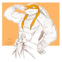  1:1 abs anthro biceps hi_res levana male michelangelo_(tmnt) muscular muscular_anthro muscular_male pecs reptile scalie solo teenage_mutant_ninja_turtles teenage_mutant_ninja_turtles_(2014) turtle vein veiny_muscles 