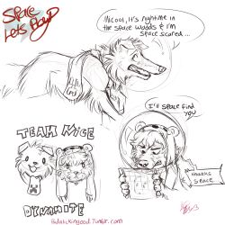  1:1 2013 4_toes achievement_hunter aibyou astronaut_helmet bird_dog black_eyebrows black_eyes black_nose canid canine canis cheek_tuft claws closed_frown clothing collie creeper_(minecraft) dialogue digital_drawing_(artwork) digital_media_(artwork) disembodied_head domestic_dog duo english_text eyebrows facial_tuft feet feral feralized floppy_ears fluffy fluffy_tail frown frowning_at_viewer fur furrowed_eyebrows gavin_free hair hat headgear headwear herding_dog holding_map hunting_dog lagotto_romagnolo leg_tuft long_muzzle looking_at_map looking_up male mammal map michael_jones microsoft minecraft mojang mouth_closed nickname open_mouth open_smile partially_colored pastoral_dog paws pupils quadruped real_world rough_collie scared scarf sharp_teeth sheepdog short_hair signature sketch_page smile smiling_at_viewer tail teeth text toe_claws toes tuft url white_body white_claws white_clothing white_fur white_hair white_hat white_headwear white_nose white_pupils white_scarf white_tail xbox_game_studios 