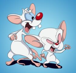  anthro buckteeth duo male mammal mouse murid murine open_mouth pinky_(warner_brothers) pinky_and_the_brain rodent scottforester17 simple_background teeth the_brain warner_brothers 