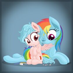  1:1 2019 absurd_res cozy_glow_(mlp) cutie_mark duo equid equine eyelashes feathered_wings feathers female feral freckles friendship_is_magic hasbro hi_res mammal my_little_pony mythological_creature mythological_equine mythology one_eye_closed pegasus personal_grooming rainbow_dash_(mlp) vito wings young 