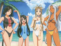  belldandy oh_my_goddess! peorth skuld swimsuit urd 