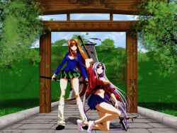  natsume_aya natsume_maya sword tagme tenjou_tenge thighs weapon 