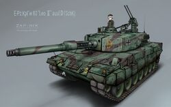  absurdres blue_eyes caterpillar_tracks cross female germany grey_background grey_hair gun hat headphones highres iron_cross leopard_2 long_hair machine_gun military military_hat military_uniform military_vehicle motor_vehicle original shovel tank uniform weapon wehrmacht zap-nik 