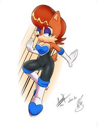  aeo_x3 anthro archie_comics barely_sly blue_eyes breasts brown_body brown_fur brown_hair chipmunk colored eyelashes female fur ground_squirrel hair hi_res mammal rodent rouge_the_bat sally_acorn sciurid scut_tail sega short_tail signature simple_background solo sonic_the_hedgehog_(archie) sonic_the_hedgehog_(comics) sonic_the_hedgehog_(series) tail 