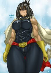  1girls abs hero_outfit_(mha) muscular muscular_female my_hero_academia nana_shimura shosho_oekaki solo 