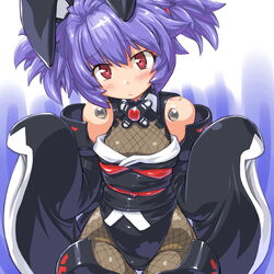  :o altines animal_ears bad_id bad_pixiv_id black_legwear blue_hair busou_shinki dd_(ijigendd) doll_joints female japanese_clothes joints kimono looking_at_viewer rabbit_ears red_eyes short_hair solo twintails 