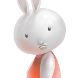  animal_focus bare_shoulders black_eyes closed_mouth commentary_request creature from_side head_tilt looking_at_viewer looking_to_the_side miffy miffy_(character) no_humans pomodorosa rabbit red_shirt shirt simple_background sleeveless sleeveless_shirt solo white_background 