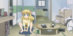  animal_ears animated animated blonde_hair cat_ears cat_tail feline furry girl kyouran_kazoku_nikki milcatopy original_clip tail 