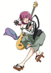  :d bass_guitar black_jacket black_nails blunt_bangs blush bocchi_the_rock! bow breasts butt_bump chromatic_aberration cleavage dress female fighting_game fingernails floating_hair full_body geta granblue_fantasy granblue_fantasy_versus green_bow green_dress hairbow hiroi_kikuri instrument jacket leg_up long_hair long_sleeves low-braided_long_hair low-tied_long_hair medium_dress metera_(granblue_fantasy) multicolored_jacket nail_polish nose_blush open_clothes open_jacket open_mouth pink_eyes pink_hair sharp_teeth simple_background smile solo teeth toenail_polish toenails torako_(toramaru) twitter_username two-tone_jacket upper_teeth_only v-shaped_eyebrows watermark white_background white_jacket yamaha_trb 