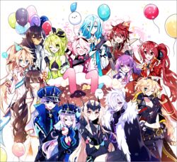  6+boys 6+girls abysser_(elsword) add_(elsword) aether_sage_(elsword) ainchase_ishmael aisha_landar anemos_(elsword) anniversary apsara_(elsword) ara_haan balloon blush cake chilling_hedgehog_(elsword) chung_seiker ciel_(elsword) code:_ultimate_(elsword) comet_crusader_(elsword) commentary_request doom_bringer_(elsword) eating elesis_(elsword) elf elsword elsword_(character) empire_sword_(elsword) eternity_winner_(elsword) eve_(elsword) food furious_blade_(elsword) g_ieep happy_birthday hat knight_emperor_(elsword) korean_commentary laby_(elsword) luciela_r._sourcream mascot multiple_boys multiple_girls party_hat phoru_(elsword) pointy_ears raven_cronwell rena_erindel richter_(elsword) rose_(elsword) smile sparkle tempest_burster_(elsword) timoria_(elsword) 