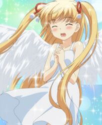  angel blush happy papa_no_iu_koto_wo_kikinasai! saintly screen_capture smile sparkling takanashi_miu twintails wings 