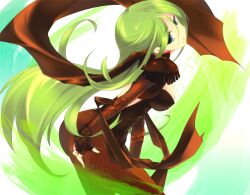  armor green_eyes green_hair looking_up pheles red_ribbons shakugan_no_shana 