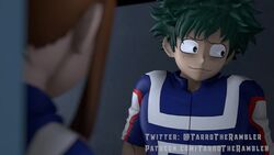  1boy 2girls 3d animated being_watched black_eyes blush brown_eyes couple couple_(romantic) couple_love female freckles french_kiss french_kissing izuku_midoriya kiss kissing longer_than_30_seconds love mina_ashido my_hero_academia no_sound ochako_uraraka romantic romantic_couple tagme tarrotherambler video yellow_eyes 