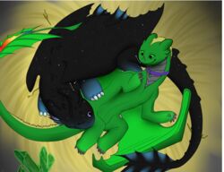  cuddling dragon dreamworks dual european_mythology fury_(httyd) how_to_train_your_dragon inside light_fury male mythological_creature mythological_scalie mythology night_fury puff_moonwatcher scalie starglider western_dragon 