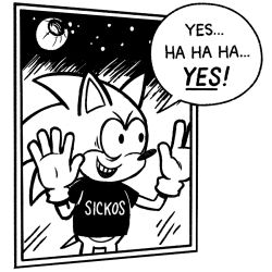  2024 5_fingers alpha_channel ambiguous_gender anthro clothing dialogue english_text eulipotyphlan exclamation_point featureless_crotch fingers gloves handwear hedgehog male_(lore) mammal mellodillo meme open_mouth open_smile quills_(anatomy) sega shirt sickos_meme simple_background smile solo sonic_the_hedgehog sonic_the_hedgehog_(series) speech_bubble t-shirt teeth text text_on_clothing text_on_shirt text_on_t-shirt text_on_topwear the_onion topwear transparent_background window 