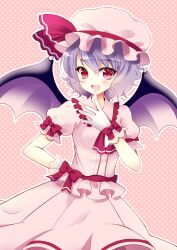  bad_id bad_pixiv_id bat_wings female gloves hat highres nanohana_kohina oerba_yun_fang open_mouth red_eyes remilia_scarlet skirt skirt_set solo touhou white_gloves wings 