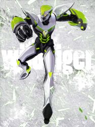  1boy abe_(f!mixture) armor bad_id bad_pixiv_id clenched_hand kaburagi_t._kotetsu male_focus power_armor solo superhero_costume tiger_&amp;_bunny wild_tiger 