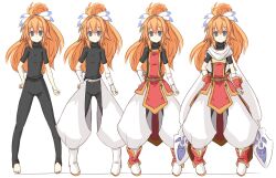  bad_id bad_pixiv_id commentary_request female fiana_else hand_on_own_hip harem_pants highres long_hair looking_at_viewer pants pixiv_fantasia pixiv_fantasia_5 reference_sheet simple_background smile very_long_hair white_background yu-ves 