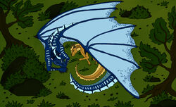  blue_body blue_scales closed_eyes cuddling dragon duo ears_up feet female female/female feral feral_on_feral grass hi_res horn larger_female leaf mythological_creature mythological_scalie mythology pinkpony plant resting sandwing_(wof) scales scalie seawing_(wof) simple_background size_difference sleeping smaller_female smile sunny_(wof) tail talons toes tree tsunami_(wof) wings wings_of_fire yellow_body yellow_scales 