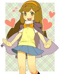  bad_id bad_pixiv_id blue_skirt brown_eyes brown_hair cloak cosplay female hairband inazuma_eleven_(series) inazuma_eleven_go inazuma_eleven_go_chrono_stone long_hair nanobana_kinako open_mouth orange_hairband ouse_(otussger) photoshop_(medium) pleated_skirt raimon raimon_school_uniform school_uniform skirt sweater_vest tsurugi_kyousuke tsurugi_kyousuke_(cosplay) 