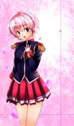  bad_id bad_pixiv_id blue_eyes female kisaki_mio open_mouth photoshop_(medium) pink_hair short_hair skirt solo tanaka_deshirittoru uniform walkure_romanze 