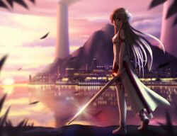  city landscape photoshop scenic siraha sword sword_art_online water weapon yuuki_asuna 