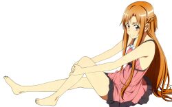  brown_eyes brown_hair dress habe_takashi long_hair sword_art_online white yuuki_asuna 