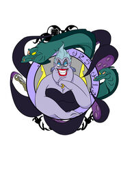  2017 absurd_res aliasing animal_humanoid anything_(artist) arthropod barnacle blue_hair cecaelia cephalopod cephalopod_humanoid character_name crustacean digital_media_(artwork) disney disney_villains ear_piercing eel evil_grin eyelashes fangs female feral fish flotsam_(disney) group hair hi_res hidden_mickey holding_chin humanoid jetsam_(disney) jewelry looking_at_viewer marine marine_humanoid markings maxillopod mole_(marking) mollusk mollusk_humanoid moray_eel necklace octomaid overweight piercing purple_body purple_skin seashell shell simple_background smile teeth the_little_mermaid_(1989) ursula_(disney) white_background 