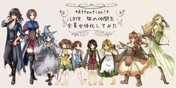  6+girls aragorn azuma_10932 bad_id bad_pixiv_id blonde_hair blue_eyes boromir brooch cape commentary_request dwarf elf facial_hair frodo_baggins gandalf genderswap_(mtf) gimli hat hobbit jewelry legolas long_hair meriadoc_brandybuck multiple_girls peregrin_took photoshop_(medium) pointy_ears rule_63 samwise_gamgee short_hair the_lord_of_the_rings tolkien&#039;s_legendarium upper_body white_hair wizard wizard_hat 